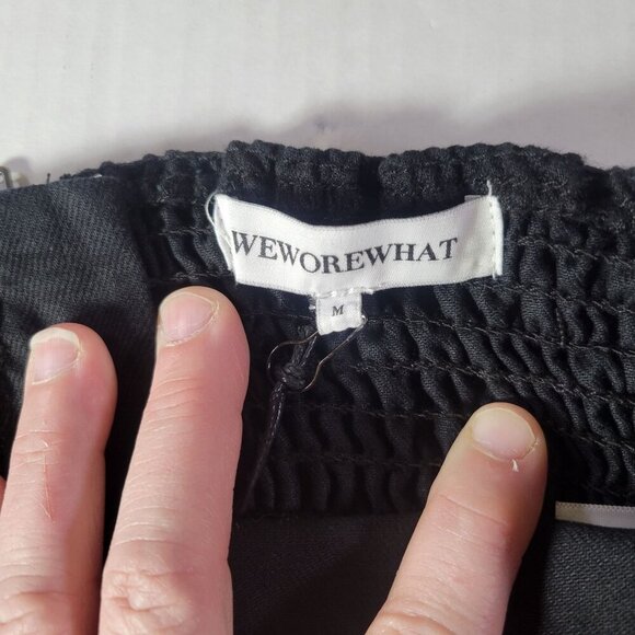 WeWoreWhat Women Black Cotton Blend Chic Strapless Bandeau Top Size Medium - Picture 2 of 9